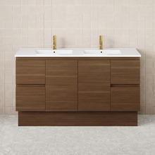 Dolce 1500mm Walnut Freestanding Double Vanity